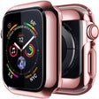 Galaxy Wireless Compatible for Apple Watch Series 7 8 9 SE 41Mm with Buit in TPU Clear Screen Protector - All around Protective Case Clear Cover for Iwatch 41Mm Series 7 8 9 SE - Rose Gold