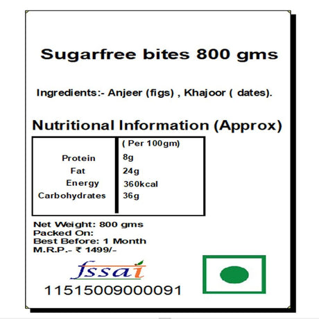 Jaiccha Ghasitaram Pack of 4 (200 GMS) - Sugarfree Bites 800 GMS in Brown Paper Pouch