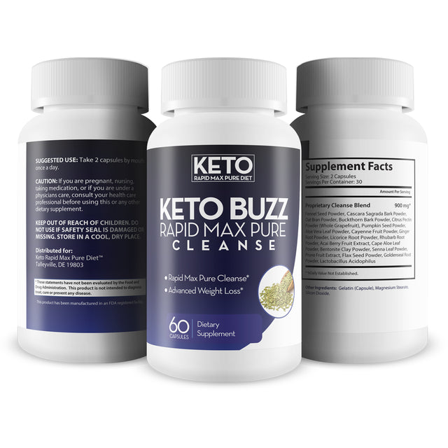 Keto Buzz Rapid Max Pure Cleanse - Cleansing Digestive Support - Kickstart Ketosis by Removing Carbs from the Gut - Balance Metabolism - Appear Slimmer Fast by Reducing Gut Bloat - Detoxify the Body