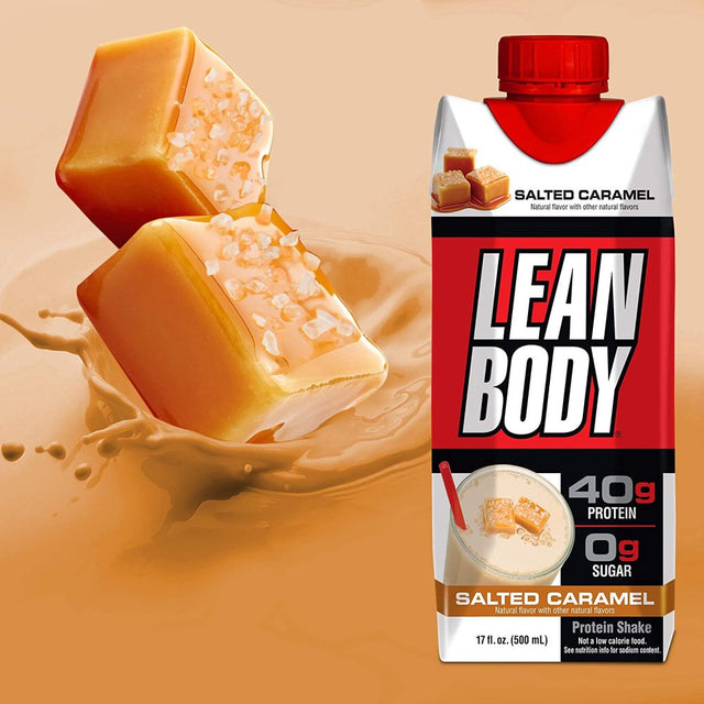 Labrada Lean Body Protein Shake, Salted Caramel, 40G Protein, 17 Fl Oz, 12 Ct