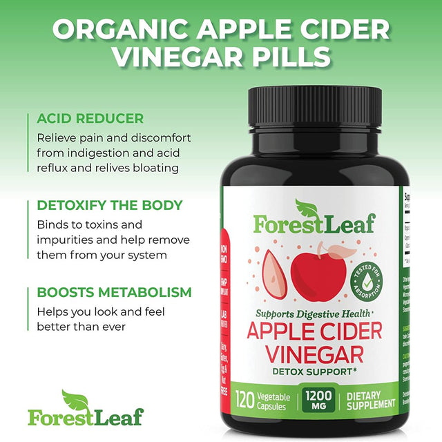 Forest Leaf Apple Cider Vinegar Capsules with Cayenne Pepper Powder, 120 Count