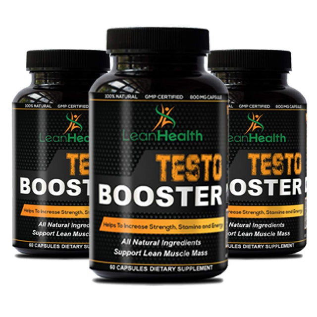 Leanhealth Testo Booster Dietary Supplement 800Mg 60 Capsules Supports Muscle Growth, Boosts Stamina & Strength, Provides Energy & Endurance for Men & Women Pack of 3