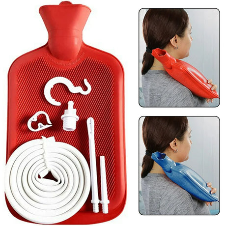 Lieonvis Enema Bag Kit Rubber Anal Douche Vaginal Douche Enema Cleaner for Women’S or Man’S Health 2L Hot Water Bottle 4.9Ft Hose Controlled Water Flow Valve 2 Syringe Pipe