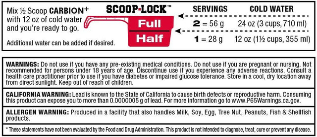 ALLMAX CARBION+, Unflavored - 700 G - High-Performance Training Fuel - Boosts Hydration, Performance & Recovery - with 25 G Carbs & Zero Sugar - 25 Servings