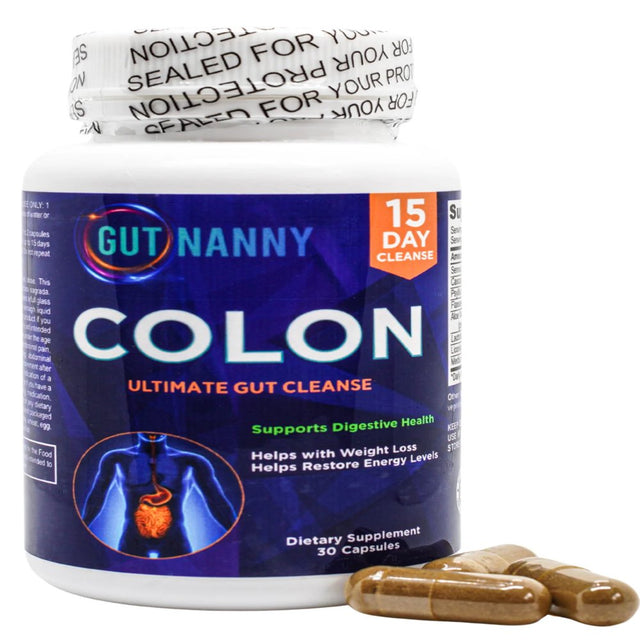 Gut Nanny Colon Cleanser 15 Day Cleanse, Colon Cleanse Detox, 30 Capsules