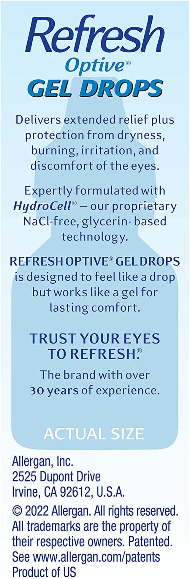 Refresh Optive Gel Drops Lubricant Eye Gel, 0.33 Fl Oz (Pack of 1) Sterile