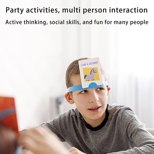 Herrnalise Headband Game Guessing Game Quick Question Game Set Includes 4 Pieces Headbands, 116 Pieces Picture Cards，Picture Guessing Board Game New Edition Kids Toy Clearance