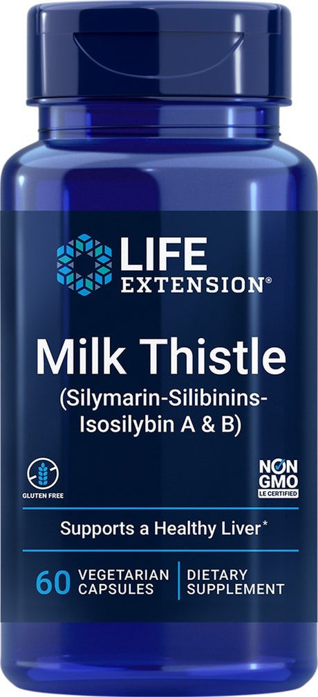 Life Extension Milk Thistle Certified European -- 750 Mg - 60 Vegetarian Capsules