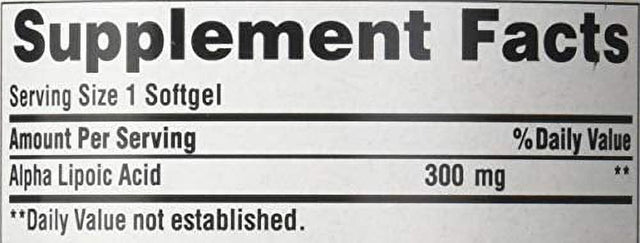 Alpha Lipoic Acid 300Mg, Supports Antioxidant Health, 120 Ct by Puritan'S Pride