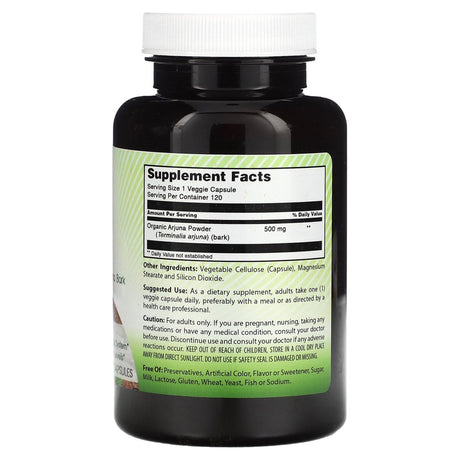 Amazing India Arjuna, 500 Mg, 120 Veggie Capsules