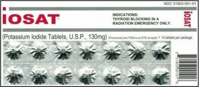 IOSAT Potassium Iodide Tablets 130 MG 14 Tablets ✅ /Pack Expiry 2032- Pack of 10 ✅
