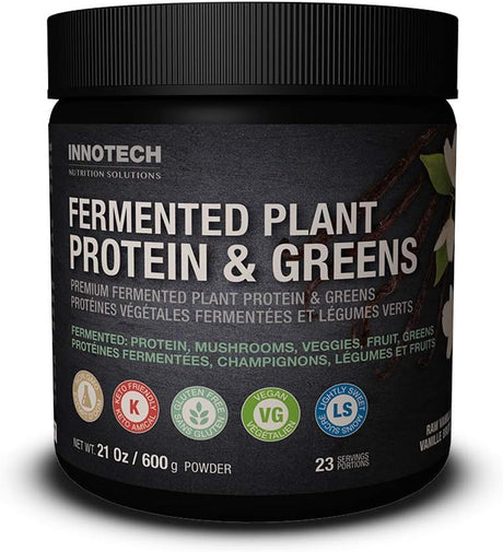 Innotech Nutrition Solutions Fermented Plant Protein & Greens Vanilla, Lightly Sweetened - 600 G