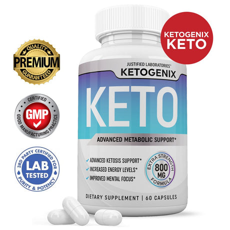 Ketogenix Keto Pills Ketogenics Supplement Includes Gobhb Exogenous Ketones Apple Cider Vinegar Macadamia Nut Oil and Green Tea Advanced Ketosis Support for Men Women 60 Capsules 1 Bottle