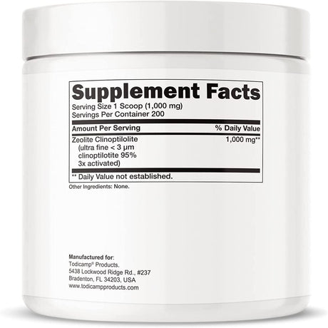 Full Body Detox Cleanse - Zeolite Powder Sorbolit Supplement by Todicamp Ultra Fine 1-2 �M 3X Activated - 200 Days Supply