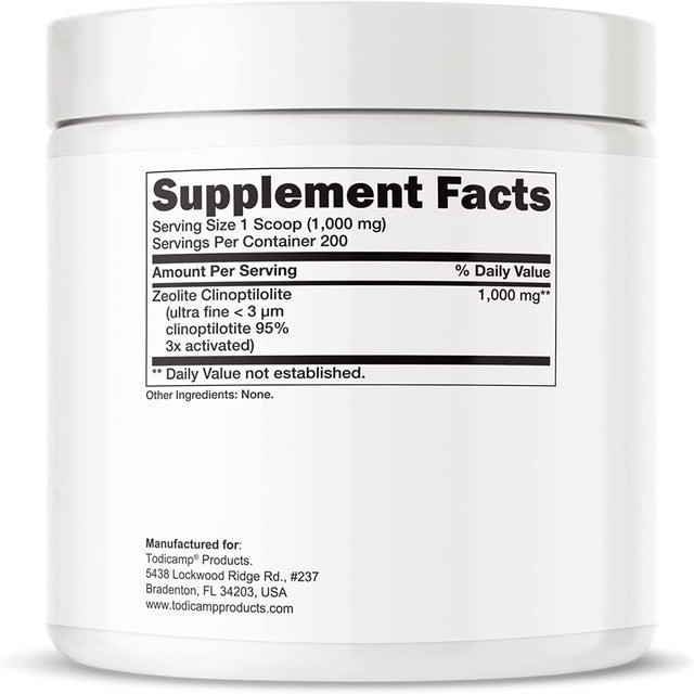 Full Body Detox Cleanse - Zeolite Powder Sorbolit Supplement by Todicamp Ultra Fine 1-2 �M 3X Activated - 200 Days Supply