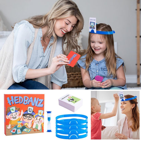 Herrnalise Headband Game Guessing Game Quick Question Game Set Includes 4 Pieces Headbands, 116 Pieces Picture Cards，Picture Guessing Board Game New Edition Kids Toy Clearance