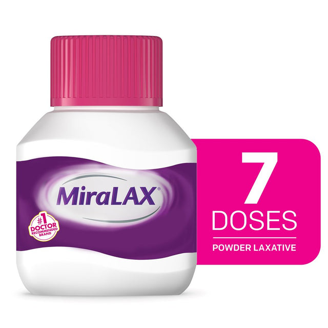 Miralax Laxative Powder for Gentle Constipation Relief, Stool Softener, 7 Doses