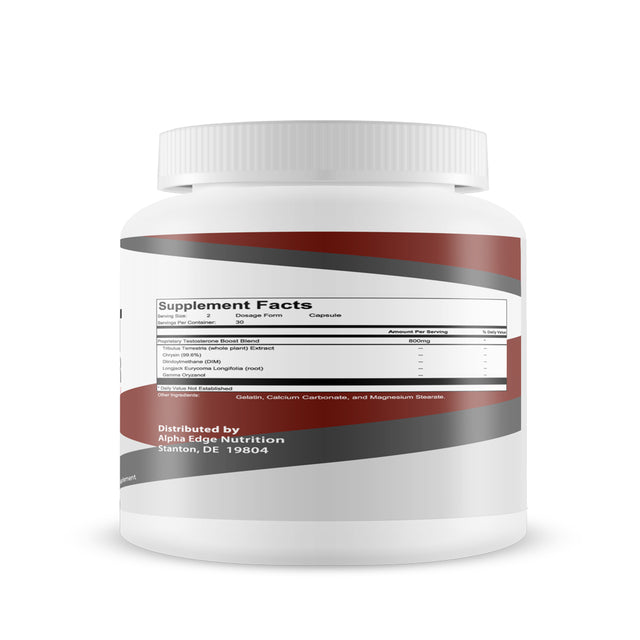 Alpha Edge Nutrition - X Test Booster Testo Thrive Max - Male Testosterone & Energy Booster - Feel Young - Feel Alpha - Build Muscle and Strength - 30 Servings