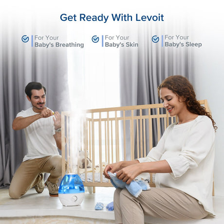 Levoit 2.4L 290 Sq Ft Cool Mist Humidifier Classic, Blue