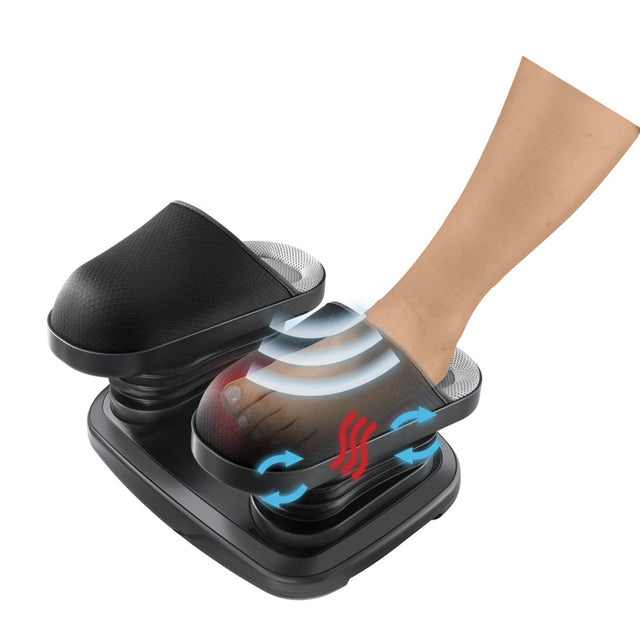 Homedics Shiatsu Flex Ankle and Foot Massager with Heat and Gentle Air Compression, Adjustable Air Intensity, 2 Unique Massage Mode