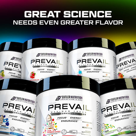 Prevail Pre Workout Powder with Nootropics - Best Tasting Pre Workout, Energy & Focus Supplement with L-Citrulline, Alpha-Gpc, L-Tyrosine | Sour Lime Gummy, 40 Servings
