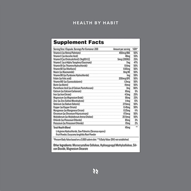 Health by Habit Men'S Multivitamin, 200 Count