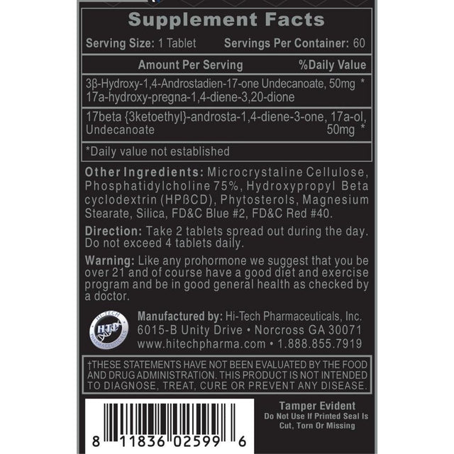 Hi Tech Pharmaceuticals Equipoise - Increase Protein Synthesis, Testosterone, Lean Muscle Gains - 60Ct