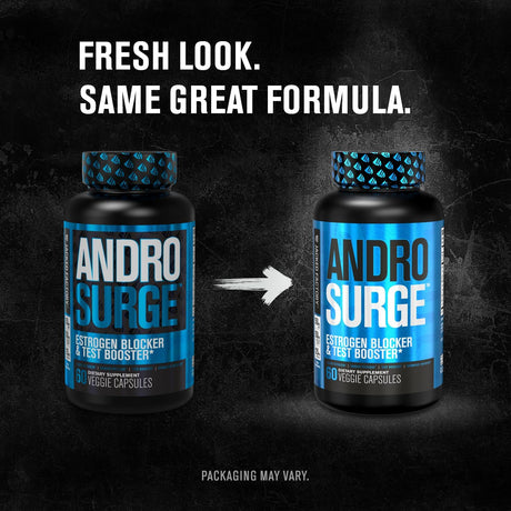 Jacked Factory Androsurge Estrogen Blocker for Men - Natural Vitality Support for Men & anti Estrogen Aromatase Inhibitor - Vitality Booster, Muscle Builder - DIM Long Jack & More, 120 Veggie Pills