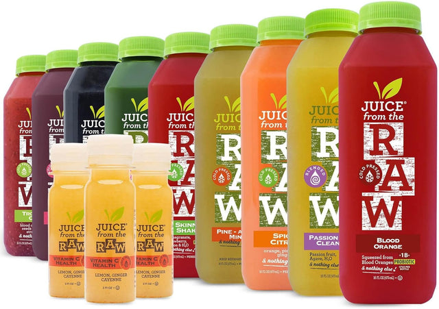 9-Day Vitamin-C Immunity Cleanse by Juice from the RAW® - Most Popular Juice Cleanse/Detox / 100% Raw Cold-Pressed Juices (18 Bottles + 9 Shots)