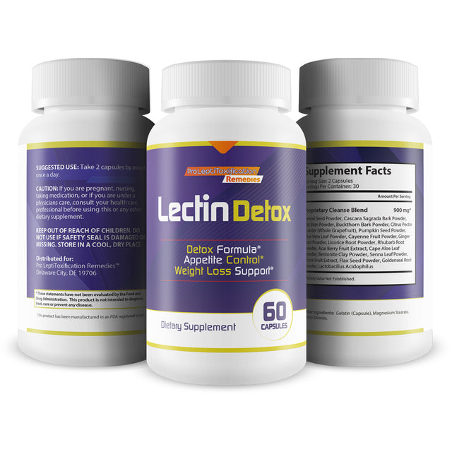 Lectin Detox - Colon Cleanser & Detox for Weight Loss - Detox Cleanse Detox Pills - Reduce Gut Size for a Quick Slim - Boost Metabolism - Weight Loss Detox for Women and Men - Body Detox Support