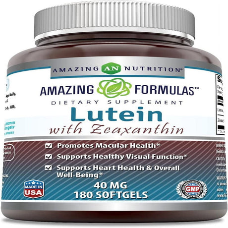 Amazing Formulas Lutein 40Mg with Zeaxanthin 1600 Mcg Supplements - 180 Softgels- Supports Eye Health & Healthy Vision -Promotes Macular Health