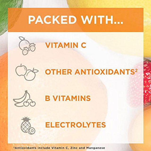 Emergen-C 1000Mg Vitamin C Powder, with Antioxidants, B Vitamins and Electrolytes, Immunity Supplements for Immune Support, Caffeine Free Fizzy Drink Mix, Raspberry Flavor - 30 Count/1 Month Supply