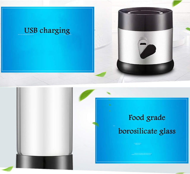 High Concentration Hydrogen-Rich Water Cup SPE Ion Membrane Alkaline Water Purifier Micro-Electrolysis Water Glass 350Ml