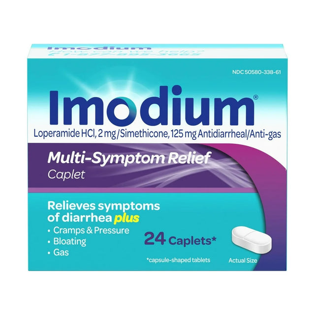 Imodium Multi-Symptom Relief Anti-Diarrheal Medicine Caplets, 24 Ct.