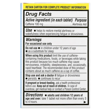 Jet-Alert 100 MG Each Caffeine Tab 120 Count - Pack of 3