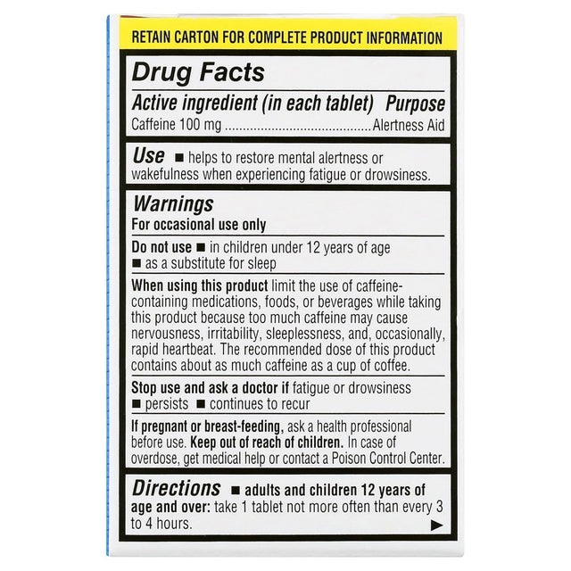 Jet-Alert 100 MG Each Caffeine Tab 120 Count - Pack of 3