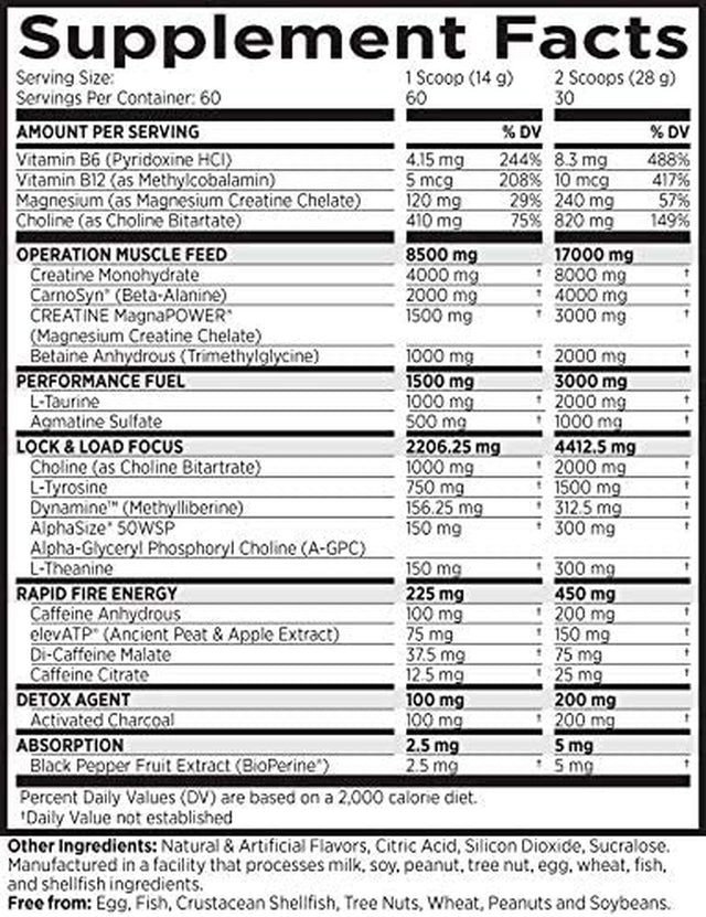 MRI Black Powder Pre-Workout Powder - Explosive Energy & Stamina - Intense Strength and Focus - Build Muscle - Recover Faster – Creatine - 60 Servings (Cocoberry Boom)