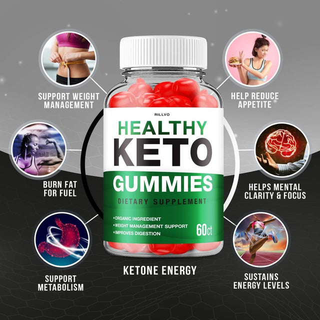 Healthy Keto ACV Gummies - Advanced Formula Healthy Keto Gummies with Apple Cider Vinegar Dietary Supplement 60 Gummies