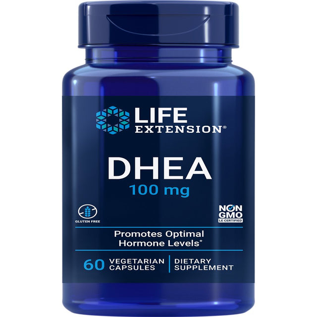 Life Extension DHEA, 100 Mg - Promotes Optimal Hormone Balance & Overall Health - Gluten-Free, Non-Gmo - 60 Vegetarian Capsules