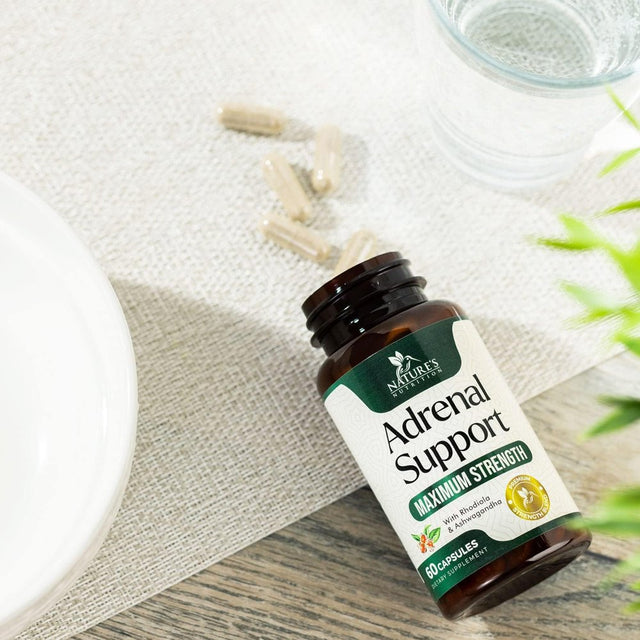 Adrenal Support Supplements & Cortisol Manager with Ashwagandha and 10 Herbs & Nutrients to Support Adrenal Function, Cortisol Health, Energy Levels, Stress & Relaxation Support & Sleep - 60 Capsules