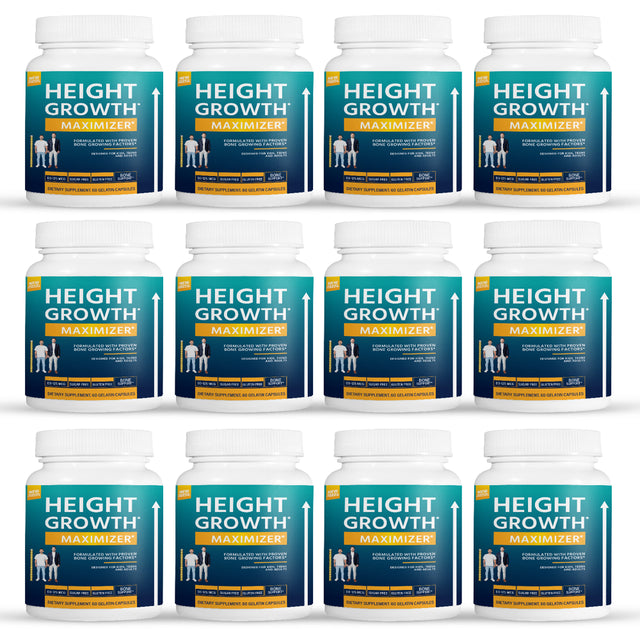 12 Pack Height Growth Maximizer - Bone & Joint Health- 60 Capsules X12