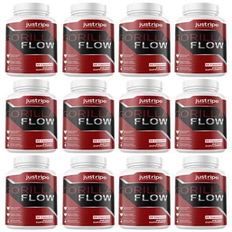 12 Pack Gorilla Flow Capsules Extra Strength Mens Supplement- 60 Capsules