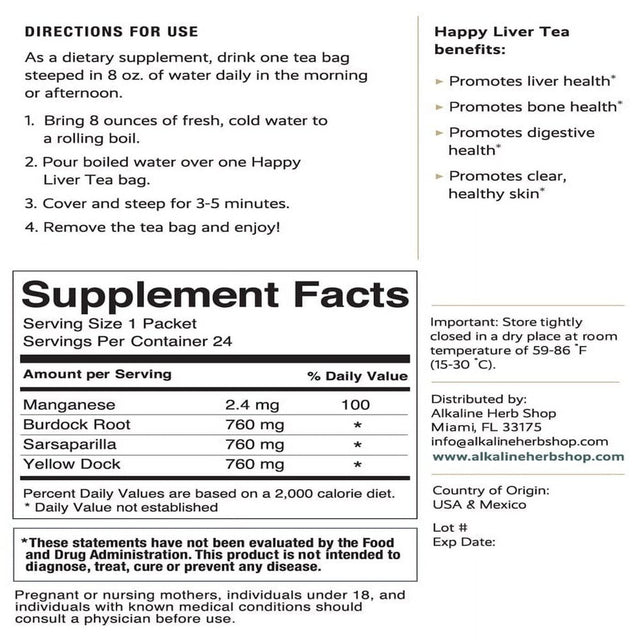Happy Liver Tea Supplement