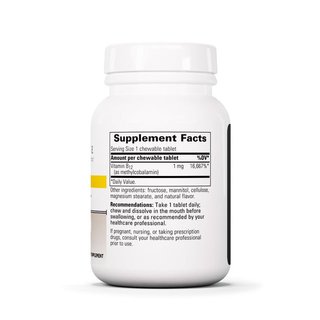 Integrative Therapeutics B-12 Active, Vitamin B12, Supports Nerve Function*, Cherry Flavored, 30 Chewable Tablets