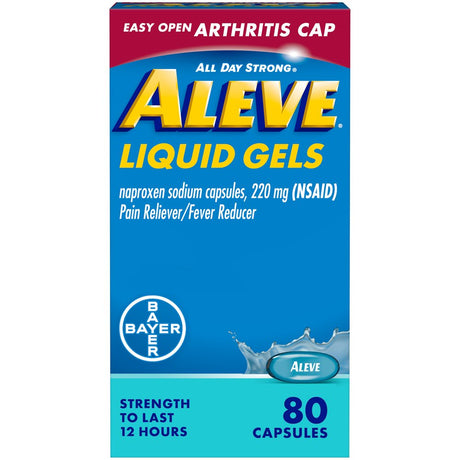Aleve Liquid Gels Easy Open Arthritis Cap Naproxen Sodium Pain Reliever, 80 Count