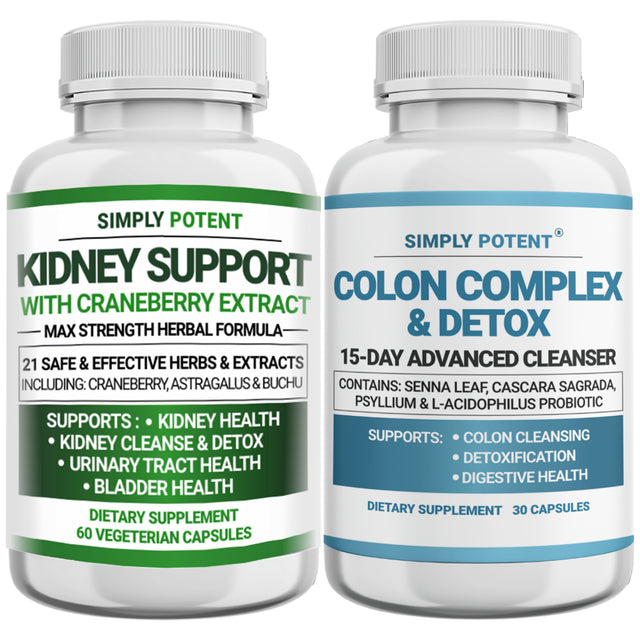 Kidney Support & Colon Cleanse Bundle - Simply Potent Kidney & Colon Support
