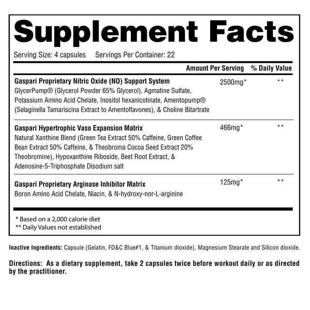 Gaspari Nutrition Plasmajet, Nitric Oxide Booster, 80 Ct