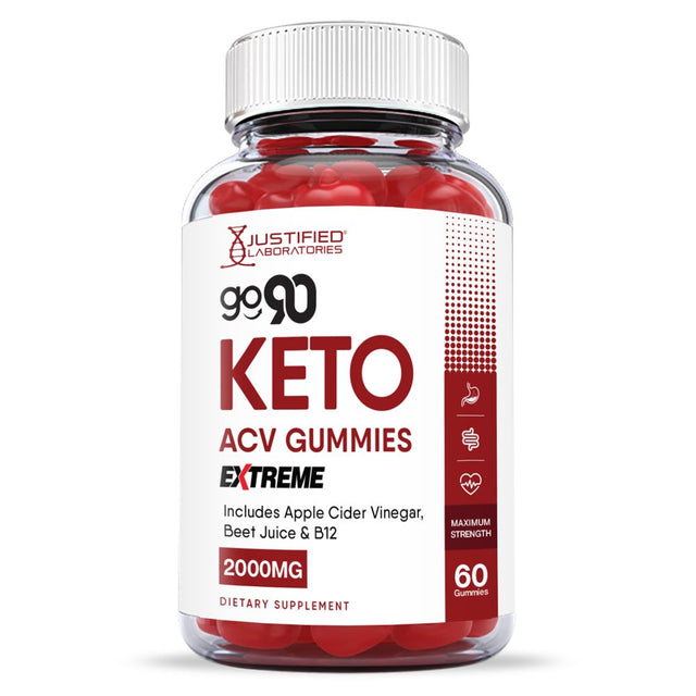 Go 90 Keto Extreme ACV Gummies 2000Mg Dietary Supplement 60 Gummys