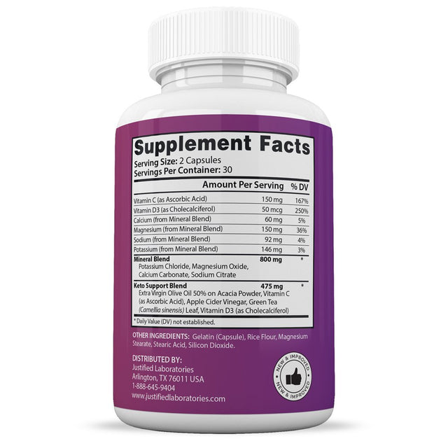 Keto Max ACV Pills 1275Mg Dietary Supplement 60 Capsules