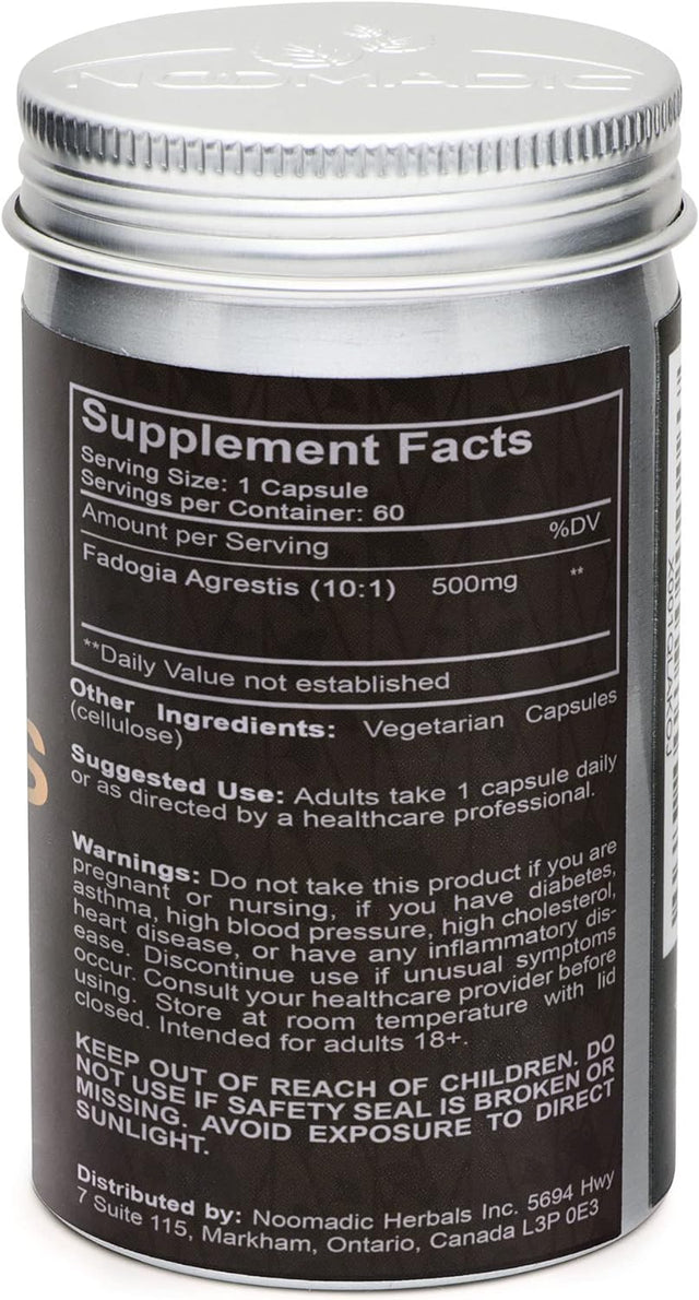 Fadogia Agrestis, 60 Capsules | 500Mg Each, 10: 1 Extract, Promotes Healthy Testosterone Levels & Athletic Performance
